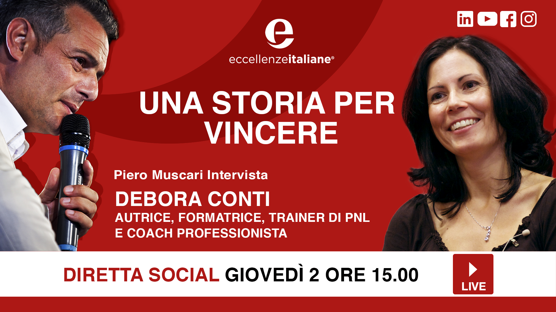 Debora Conti: una storia per vincere! Una storia per imparare! Live giovedì 2 Aprile su facebook.