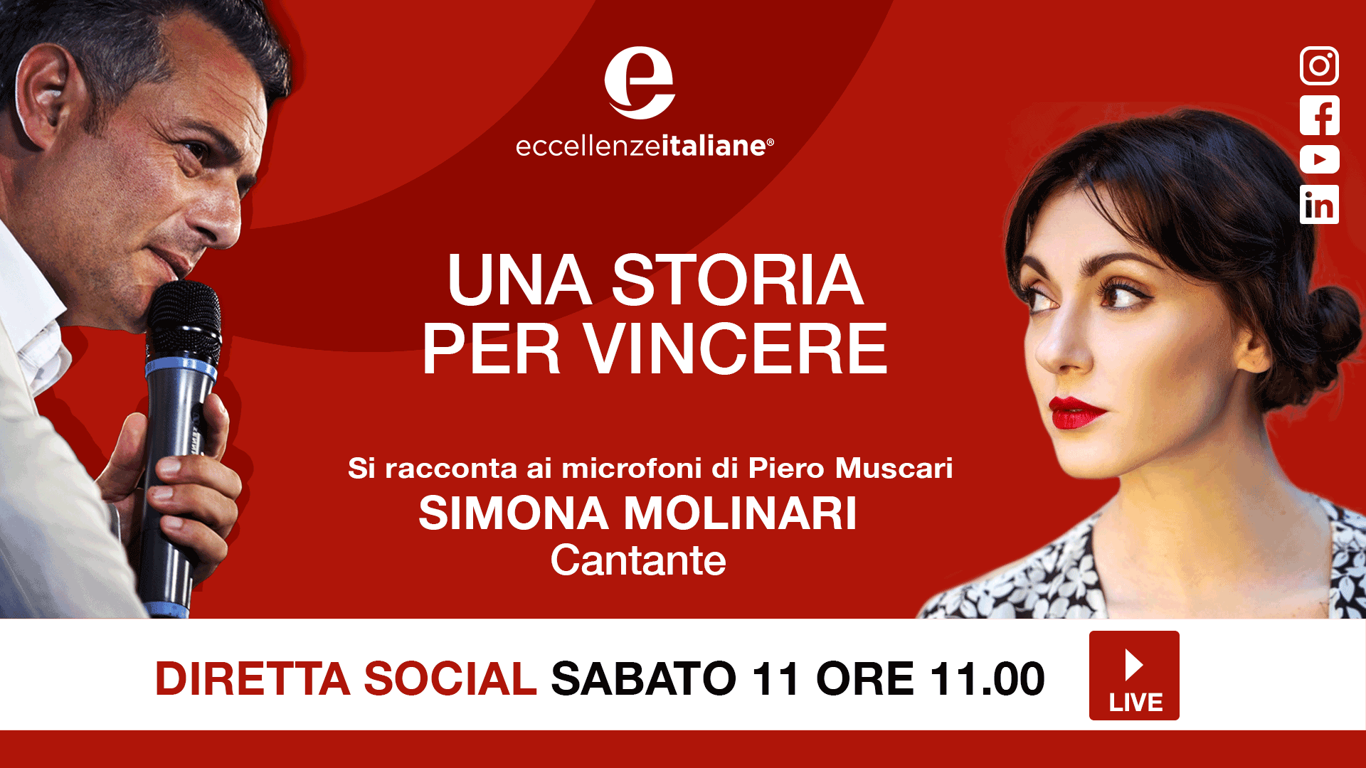 Simona Molinari: una storia per vincere! Una storia per imparare! Live Sabato 11 Aprile.